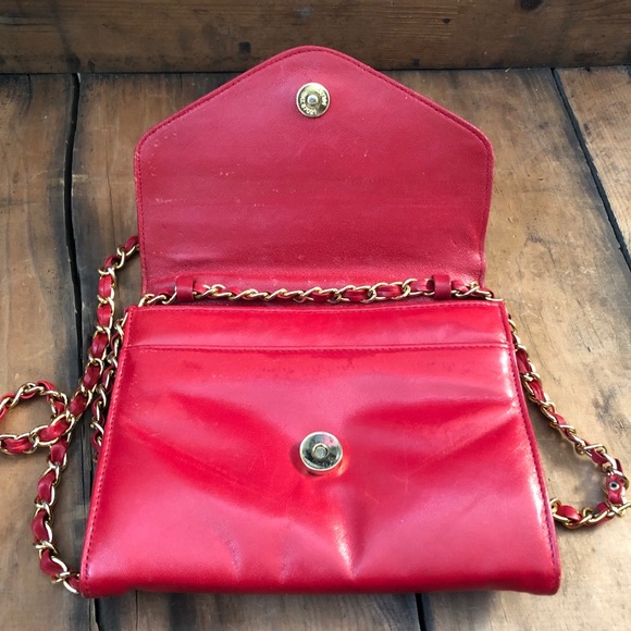 Monet Cross Body Handbag Red Faux Leather Purse - Picture 5 of 8